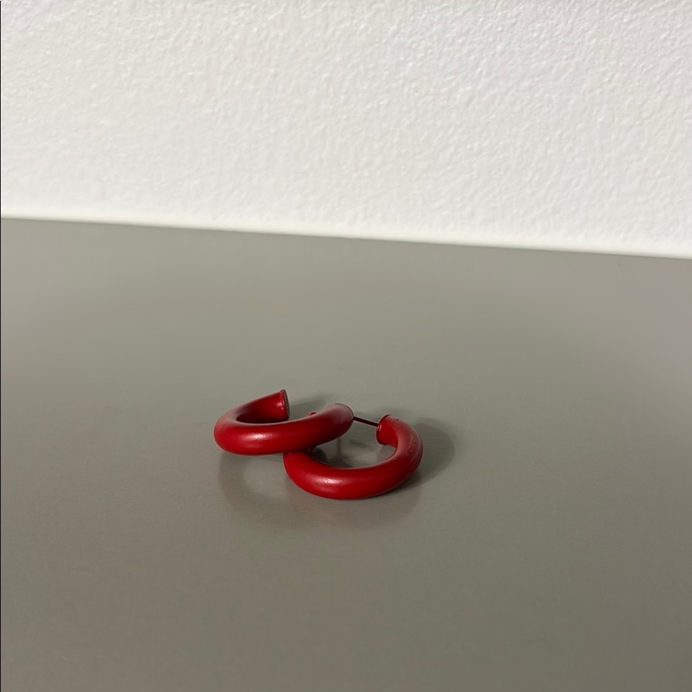 Chic Red Hoop Earrings